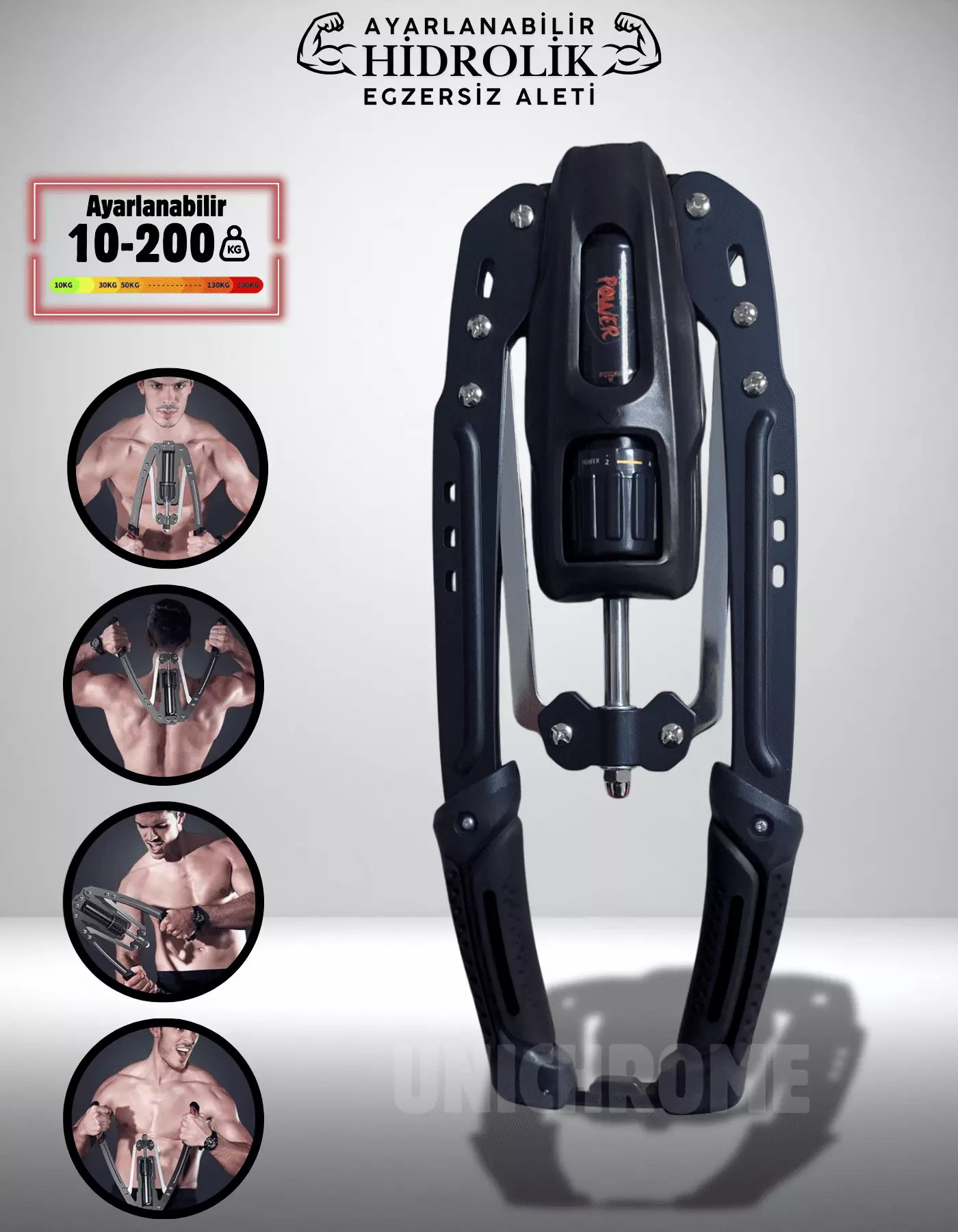 Twister Kol Omuz Gögüs Egzersiz Aleti 10-200 kg Ayarlanabilir Siyah Fitness Ekipmanı
