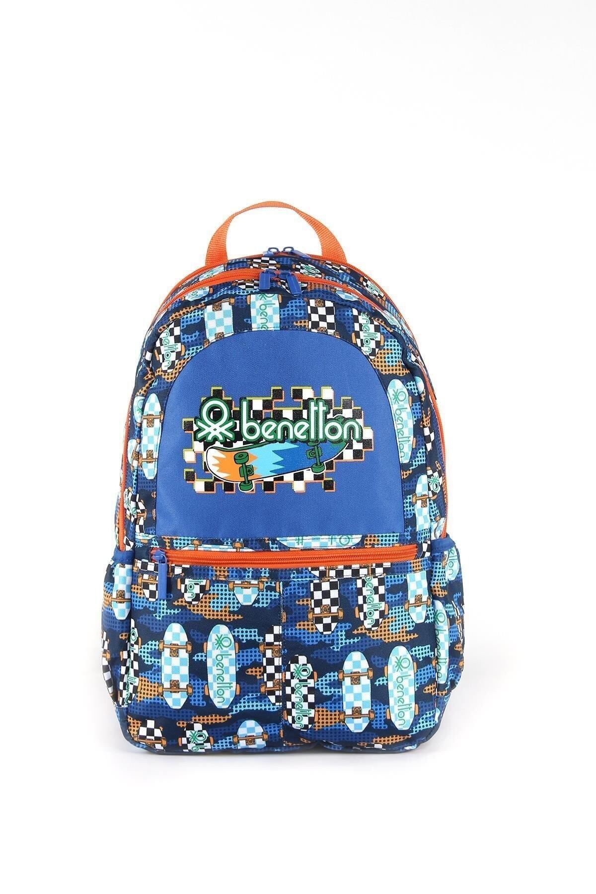 Unisex Çocuk Benetton Çift Bölmeli İlkokul Sırt Çantası 03693