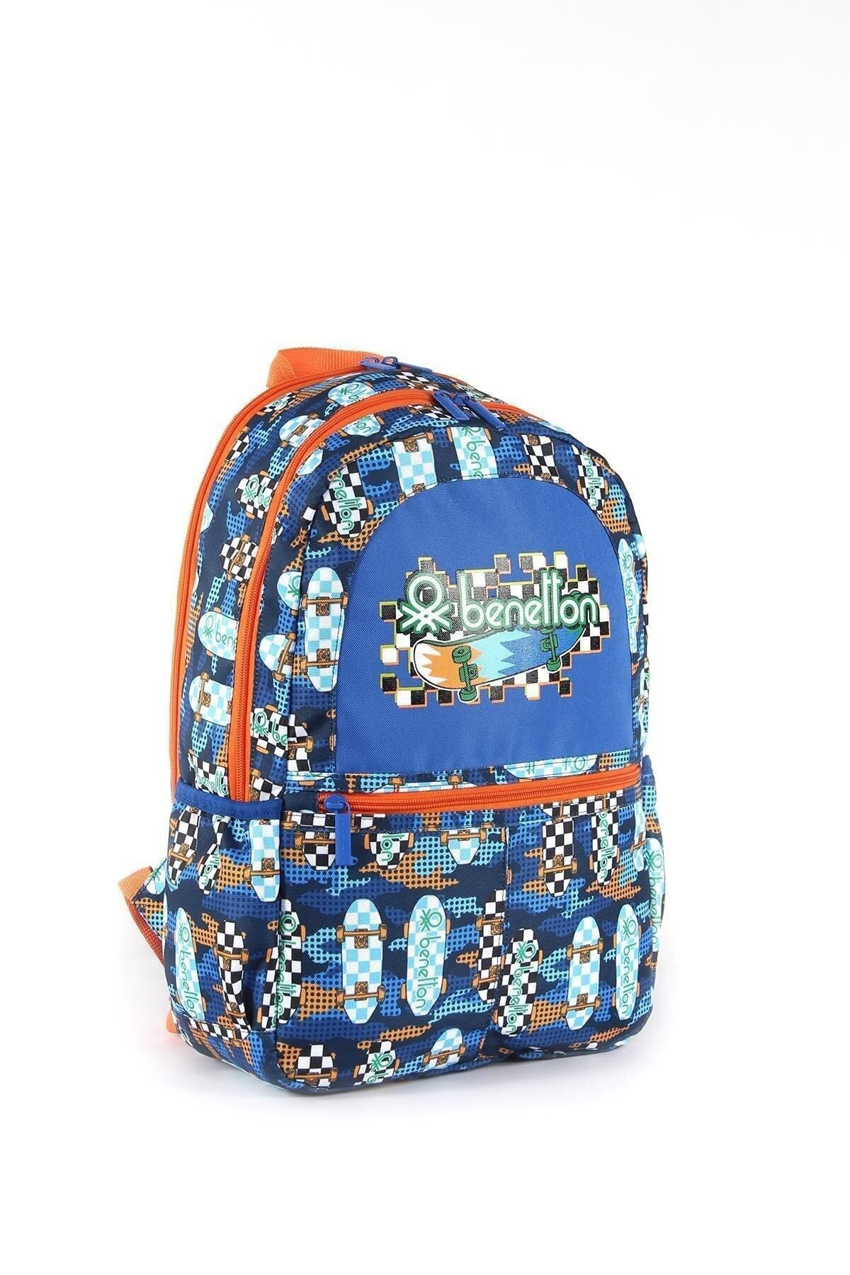 Unisex Çocuk Benetton Çift Bölmeli İlkokul Sırt Çantası 03693