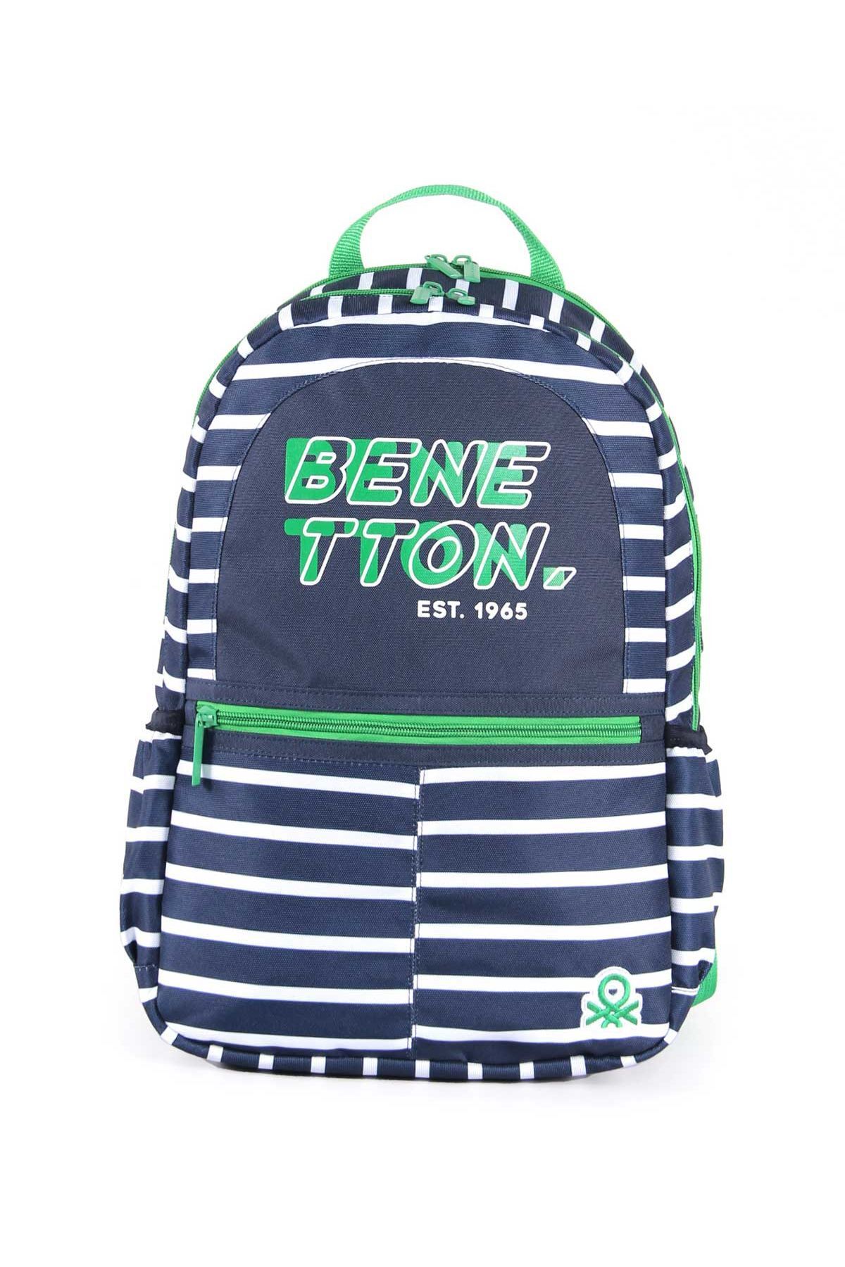 Unisex Çocuk Benetton Çift Bölmeli İlkokul Sırt Çantası 03745