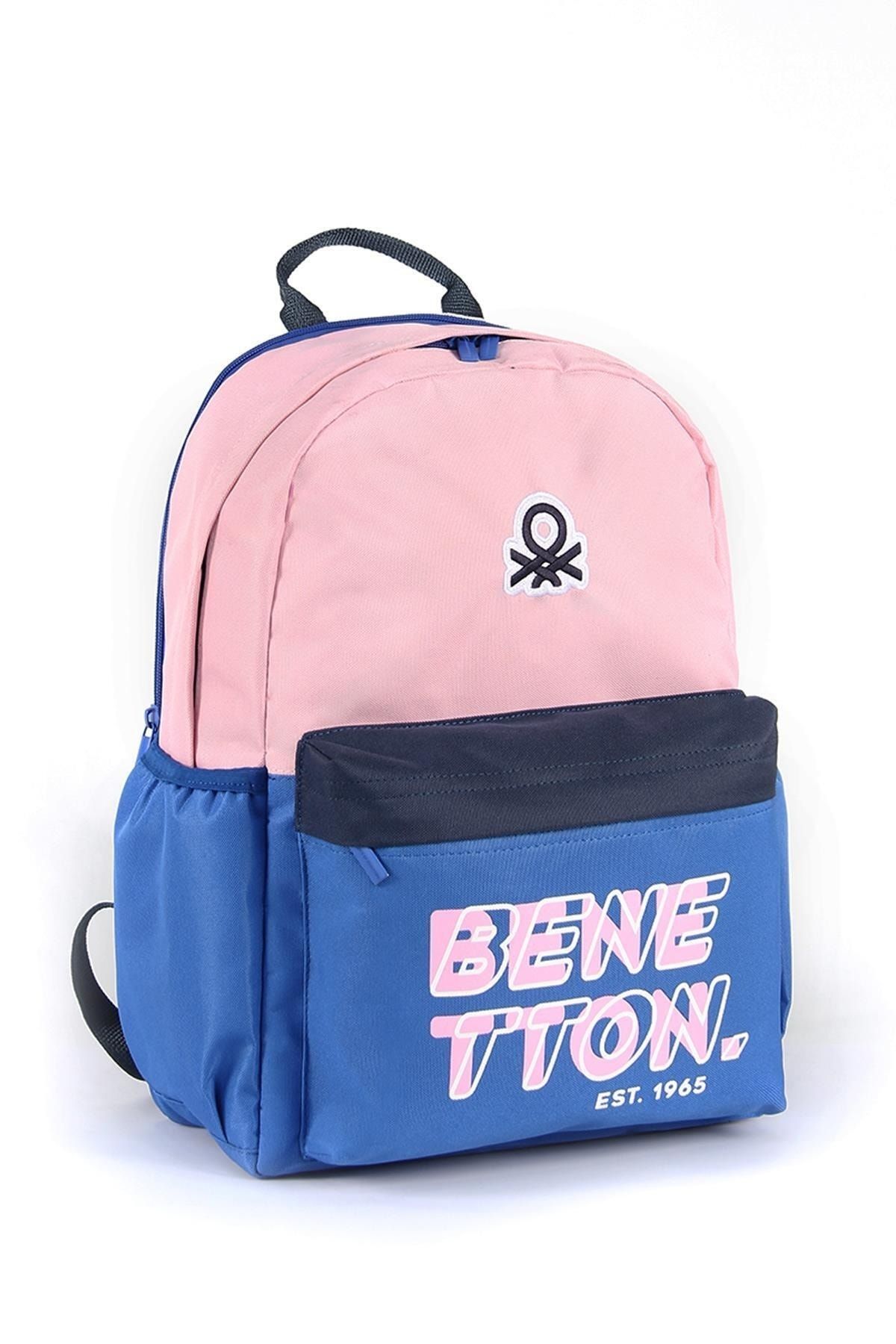 Unisex Çocuk Benetton Çift Bölmeli İlkokul Sırt Çantası 03844