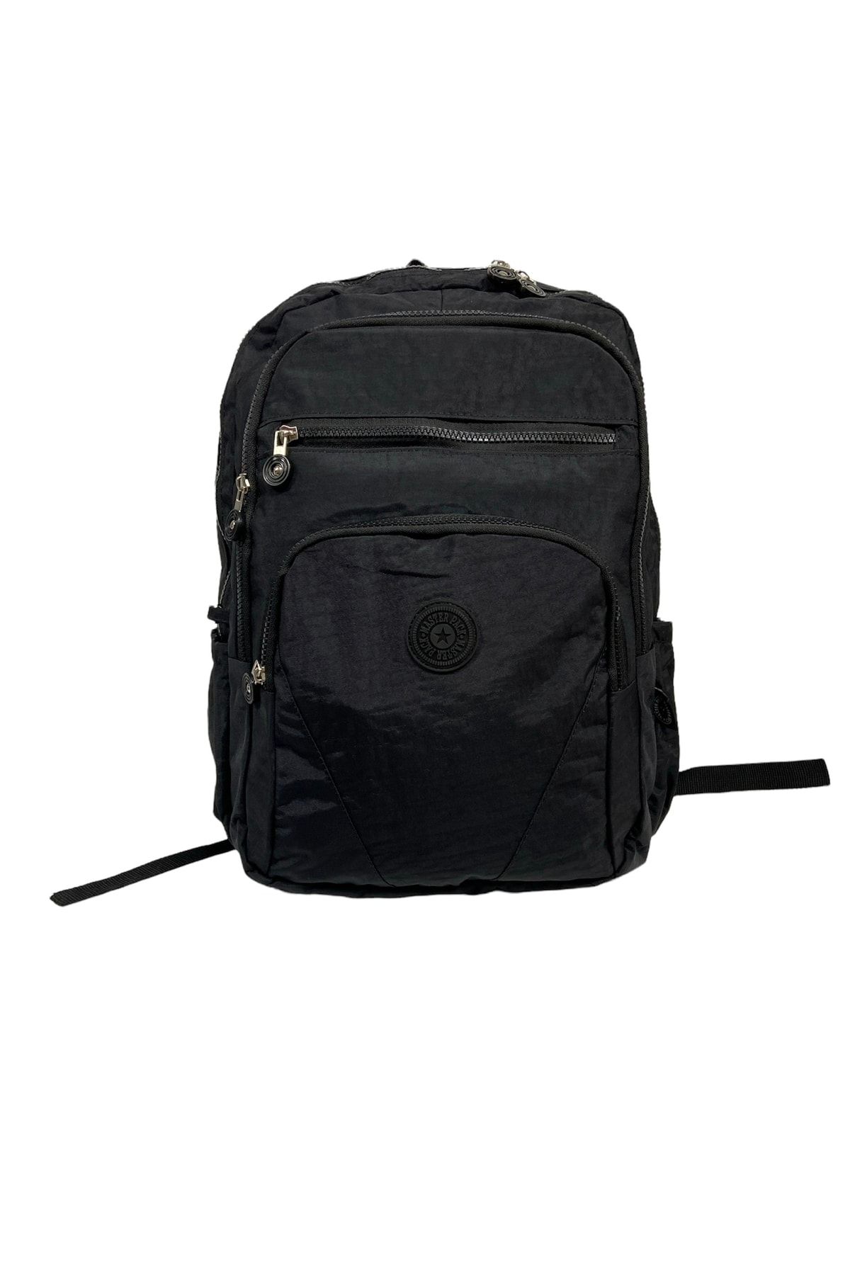Unisex Krınkıl Su Geçirmez Laptop Bölmeli Siyah Sırt Çantası