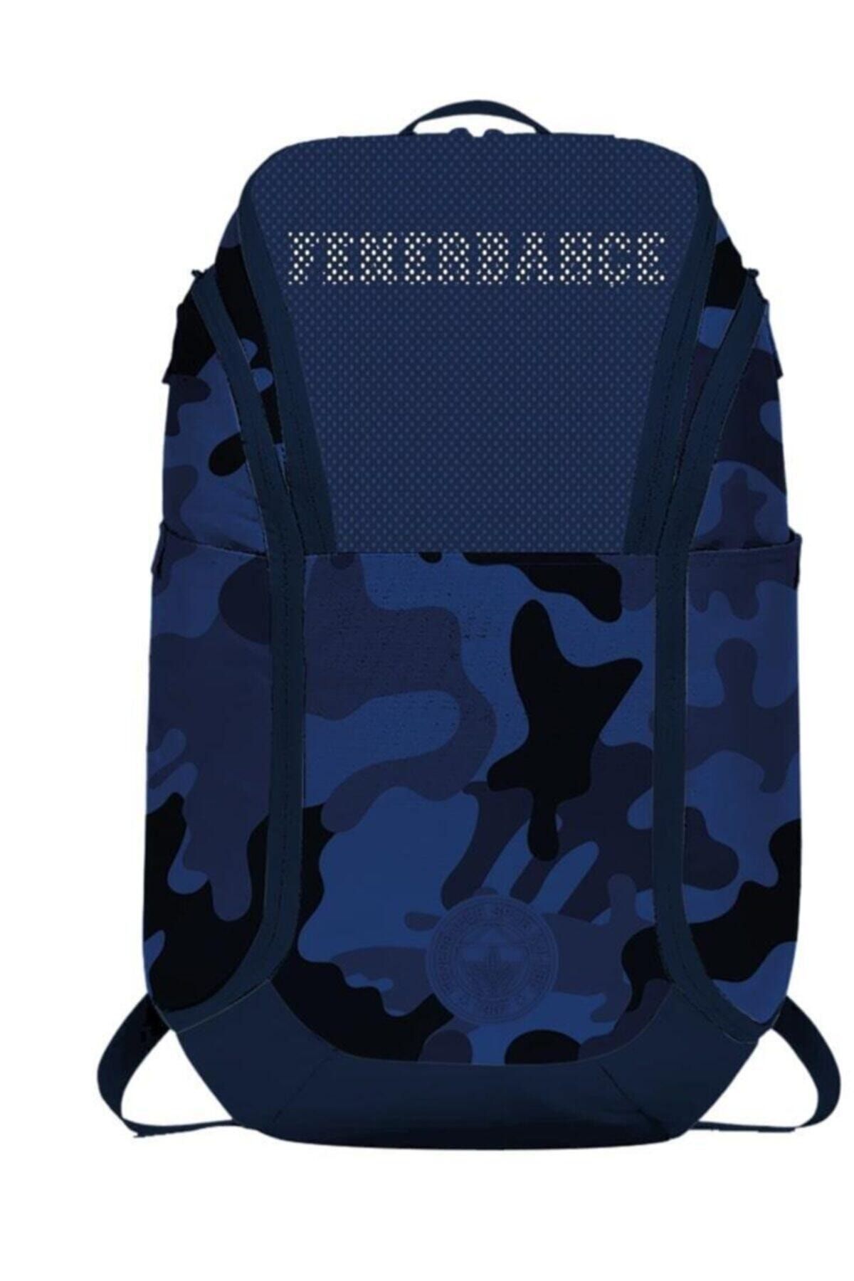 Unisex Lacivert Kamuflaj Fenerbahçe Laptop Gözlü Sırt Çantası