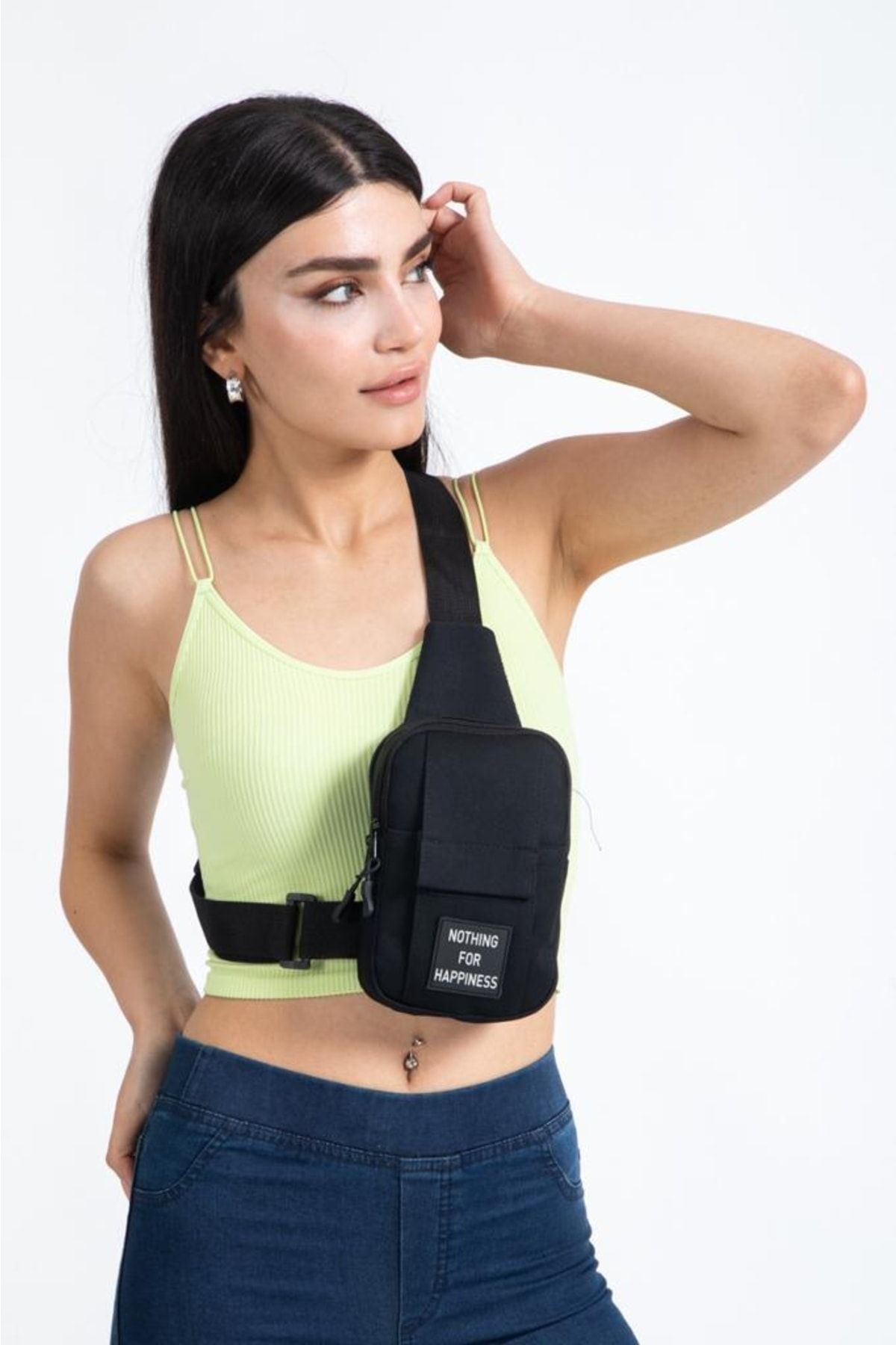 Unisex Telefon Bölmeli Çapraz Omuz Ve Bel Çanta Günlük Bodybag