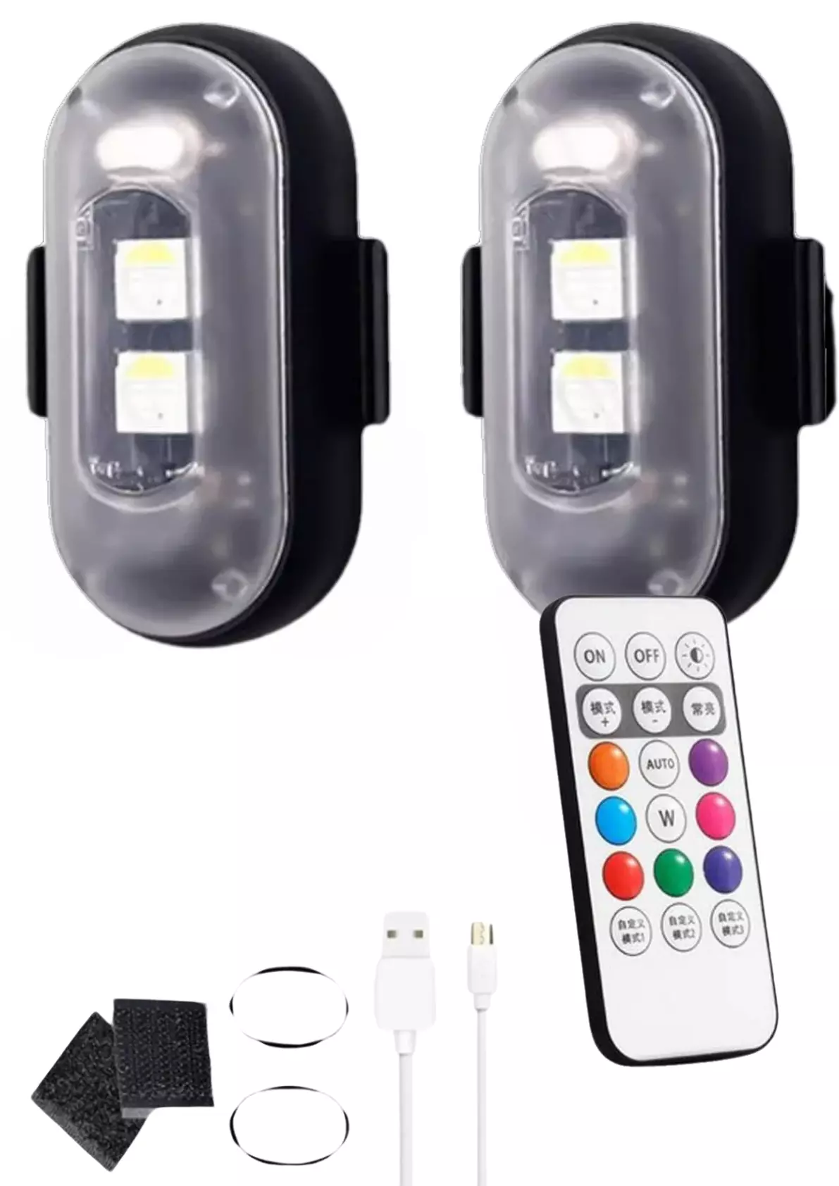 Uzaktan Kumandalı 2'li Çakar Led/Şarjlı Mini Led Işık/Drone Işığı/Anti Çarpışma Uyarı Işığı
