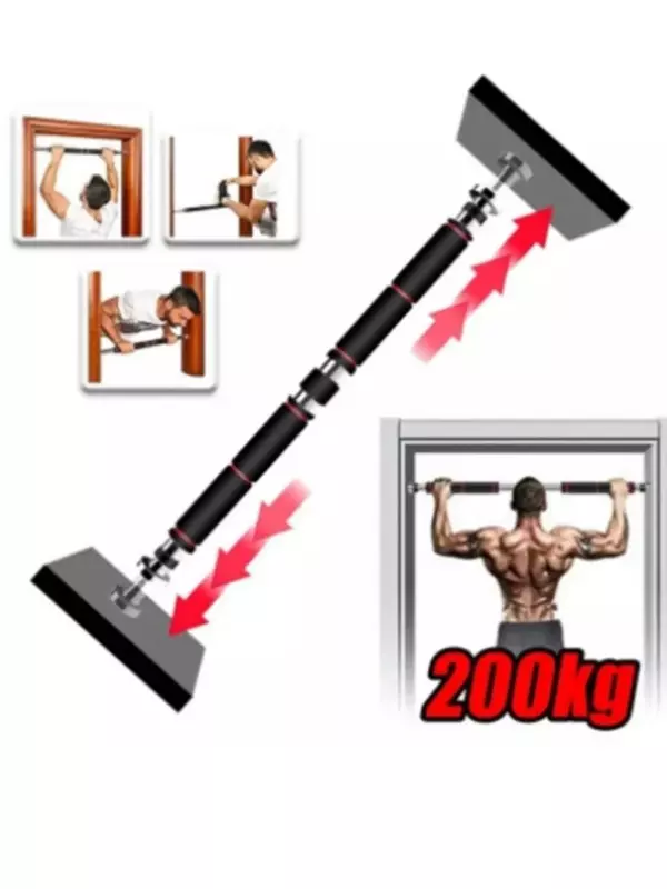 Uzun Barfiks Çubuğu 60-100 Cm Çift Süngerli Ayarlanabilir Barfiks Çekme Demiri Barfiks Aleti