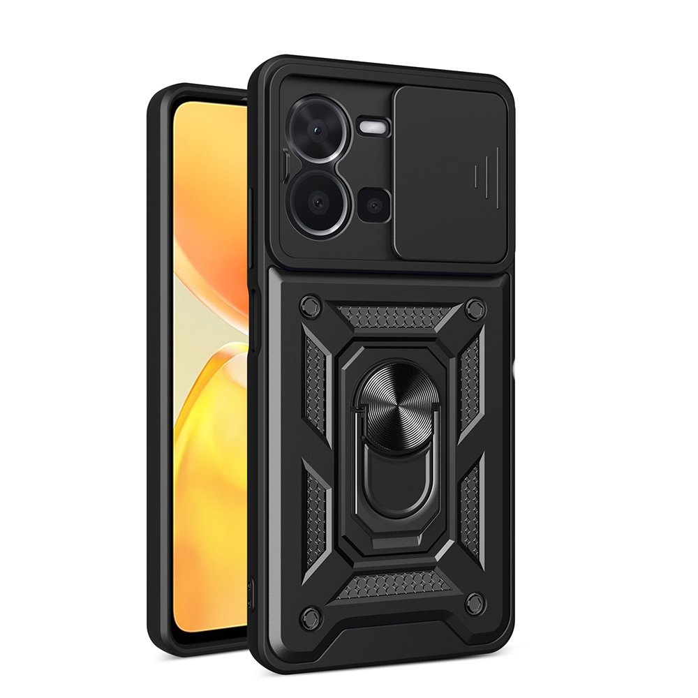 Vivo Y35 Kılıf Magnetik Standlı Kamera Korumalı Sürgülü Vega Kapak