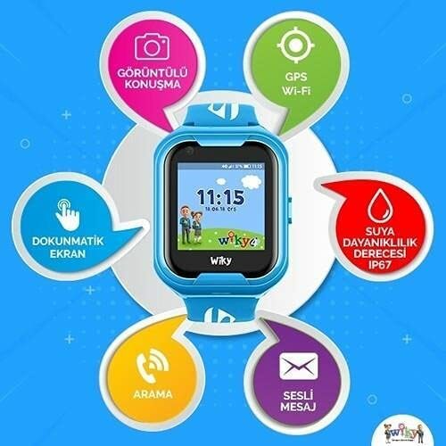 Wiky Watch Akıllı Çocuk Saati 4G Görüntülü Konuşma Mavi