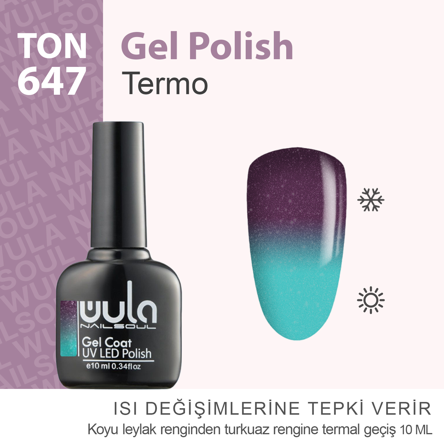 Wula Nailsoul Kalıcı Oje Nailsoul Termo Simli 10ml Ton 647