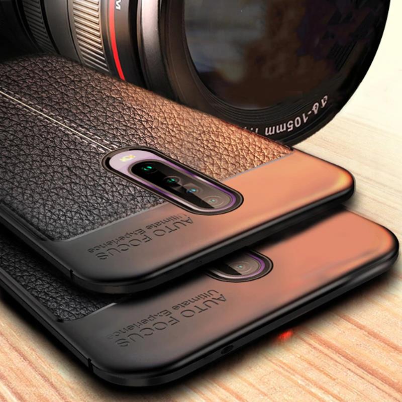 Xiaom Redmi K30 Deri Desenli Kamera Korumalı Silikon Kılıf