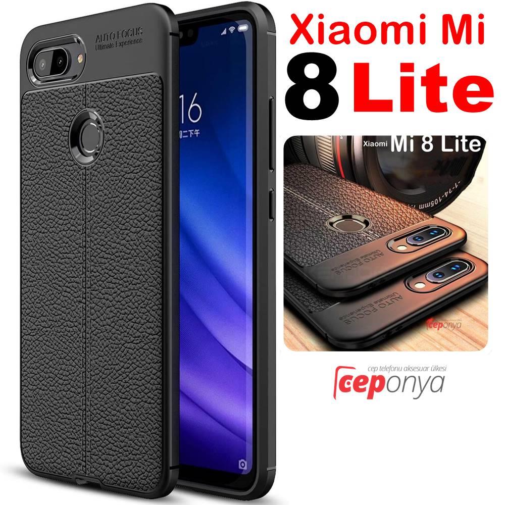 Xiaomi Mi 8 Lite Kamera Korumalı Deri Desenli Kalite Kılıf