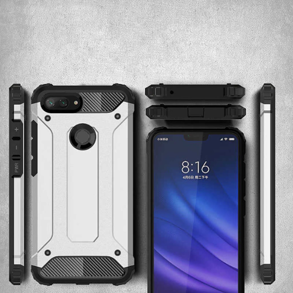 Xiaomi Mi 8 Lite Zırhlı Korumalı Hybrid Kılıf
