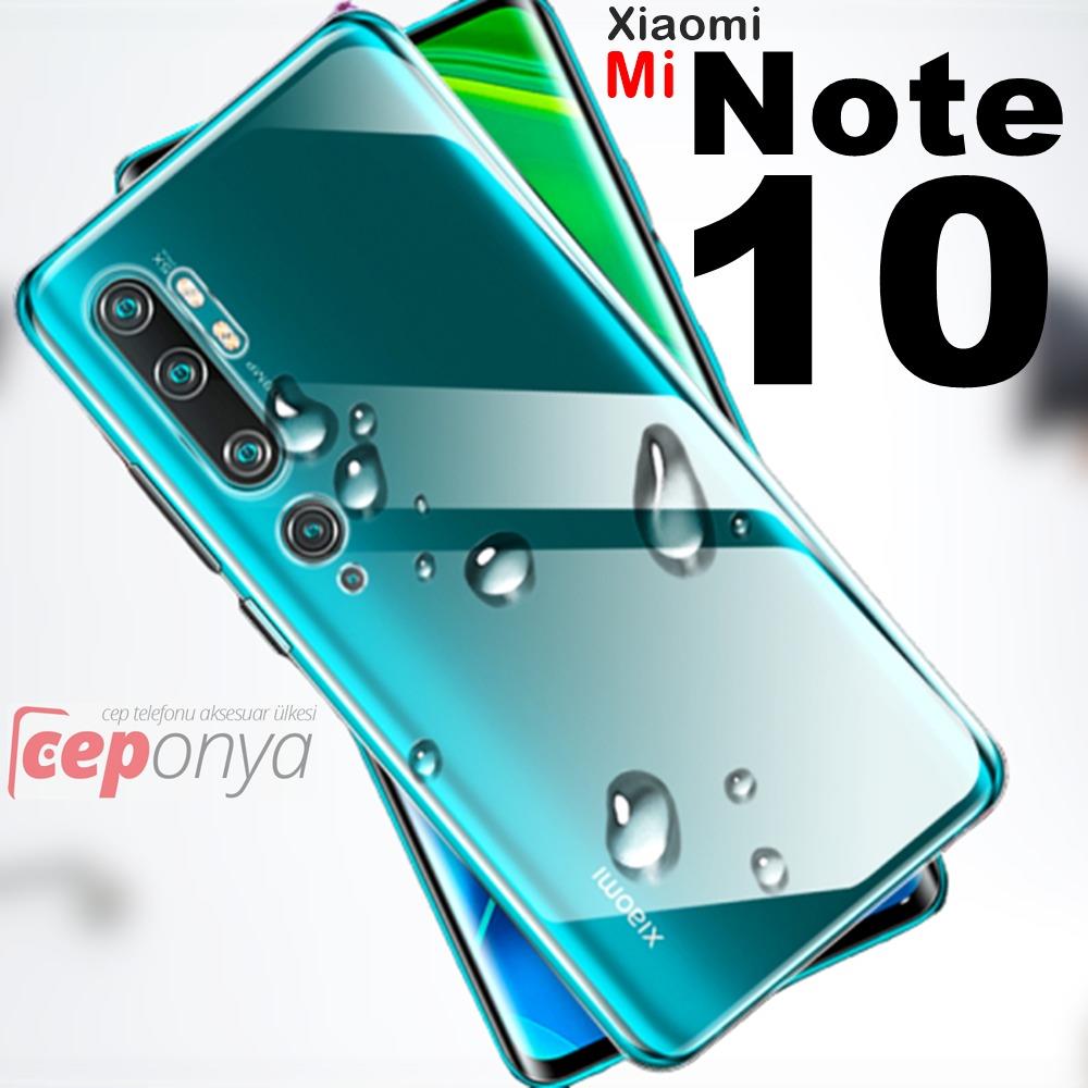 Xiaomi Mi Note 10 İnce Esnek Sararmaz Şeffaf Süper Silikon Kılıf