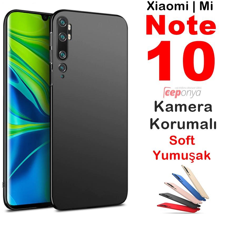 Xiaomi Mi Note 10 Kamera Korumalı Mat Soft Kalite Silikon Kılıf