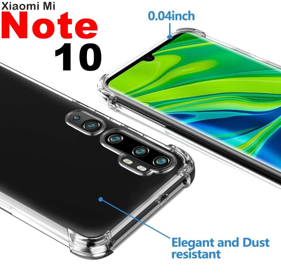 Xiaomi Mi Note 10 Köşeleri Airbagli Tamamen Şeffaf Antişok Kılıf
