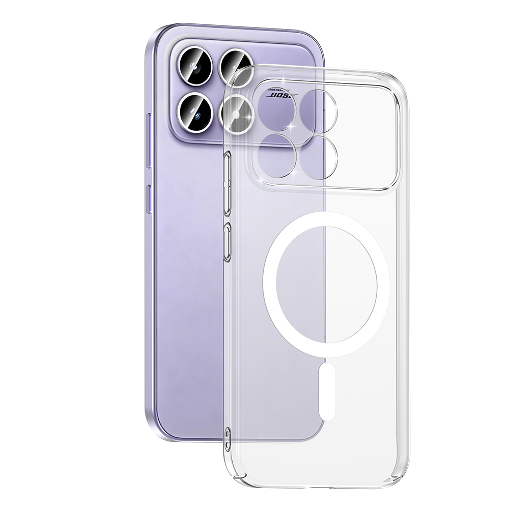 Xiaomi Poco F8 Pro Kılıf Kamera Korumalı MagSafe Şarj Özellikli Lüx Şeffaf London Silikon Kapak