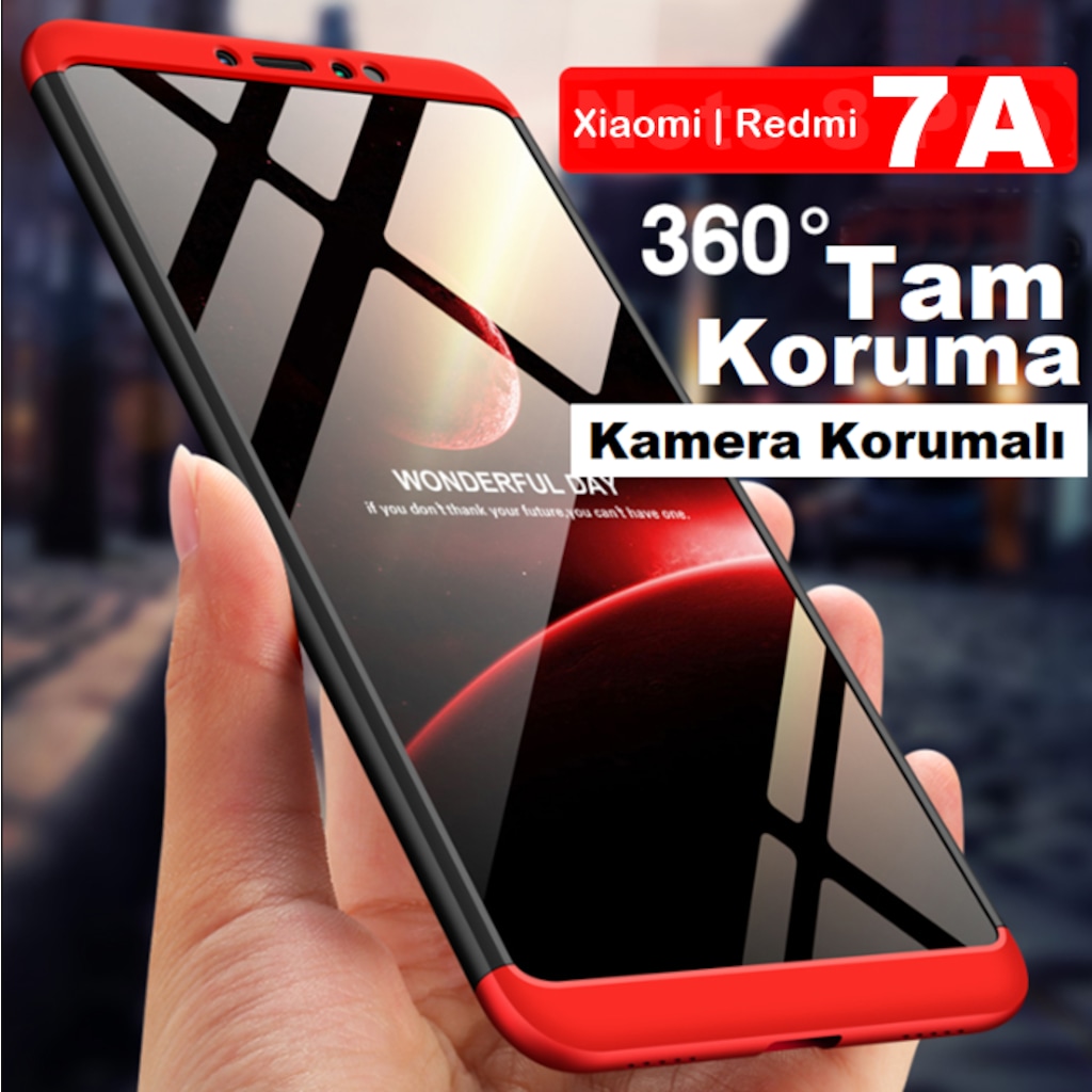 Xiaomi Redmi 7A Kamera Korumalı 360 Tam Koruma Ays Kılıf