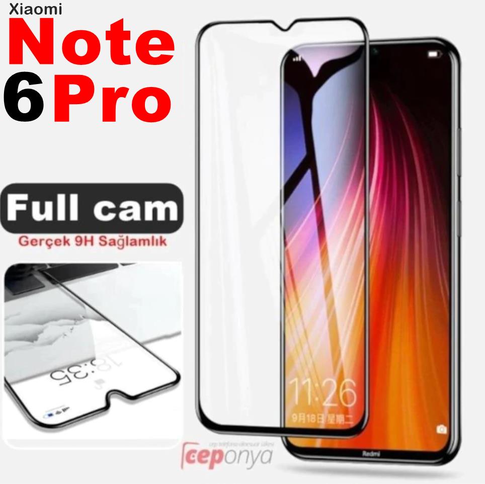 Xiaomi Redmi Note 6 Pro Zore Kenarları Kırılmaya Dayanıklı Cam Ekran Koruyucu