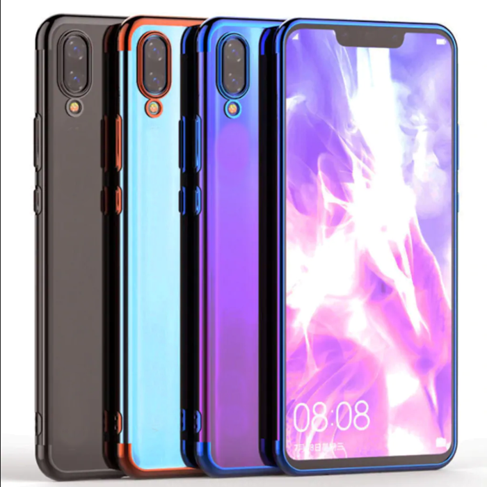 Xiaomi Redmi Note 7 Köşeleri Renkli Şeffaf Kamera Korumalı Kılıf