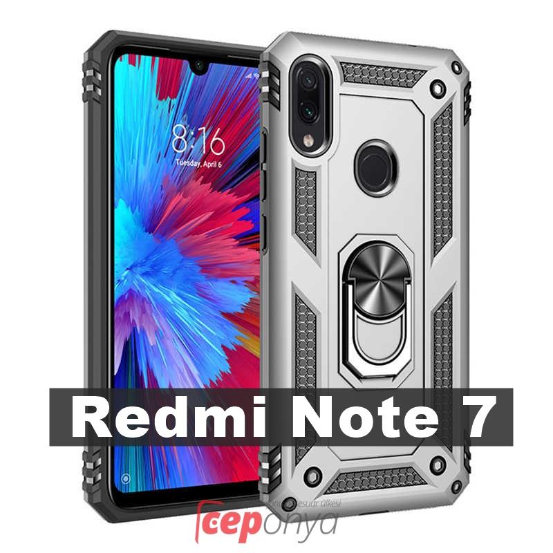 Xiaomi Redmi Note 7 Manyetikli Yüzüklü Stantlı Vega Zırh Kılıf
