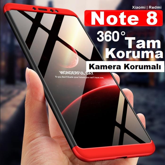 Xiaomi Redmi Note 8 Kamera Korumalı 360 Tam Koruma Ays Kılıf