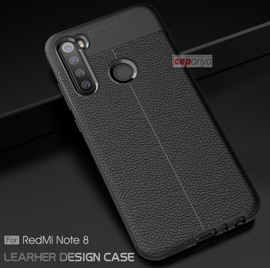 Xiaomi Redmi Note 8 Kamera Korumalı Deri Desenli Kaliteli Kılıf