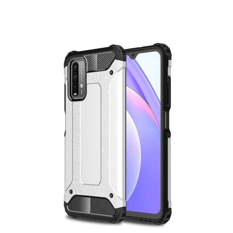 Xiaomi Redmi Note 9 4G Kılıf Hybrid Zırh Silikon