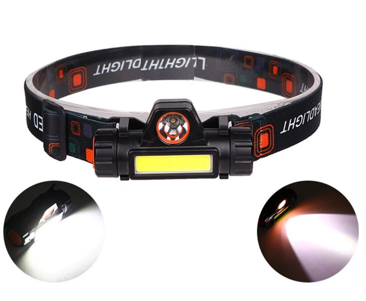 XST 211 XPE + COB LED Aydınlatmalı USB Şarj Edilebilir  Kamp Yürüyüş Kafa Lambası