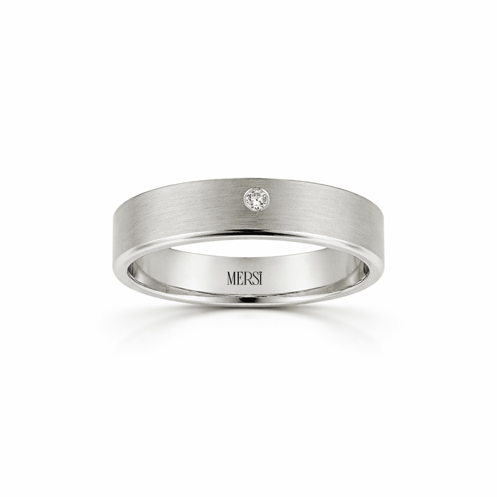 Solitaire White Gold Wedding Band