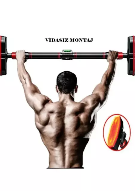 Yeni Nesil 72-95CM Kapı Barı Koridor Barfiksi Barfix Spor Aleti Demiri Barfiks Çubuğu