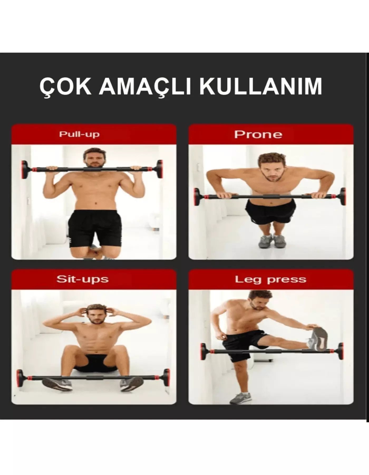 Yeni Nesil 72-95CM Kapı Barı Koridor Barfiksi Barfix Spor Aleti Demiri Barfiks Çubuğu