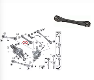 Bmw 1 Serisi F20 Kasa Arka Sol Üst Denge Kolu Orta
