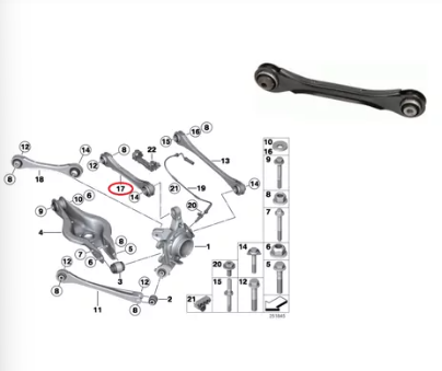 Bmw 1 Serisi F20 Kasa Arka Sağ Üst Denge Kolu Orta