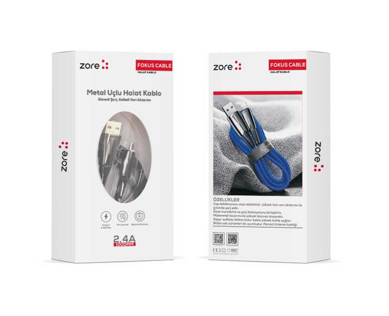 Zore Micro Focus 2.4A Hızlı Şarj Usb Kablo