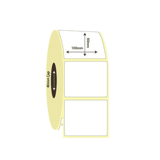 100mm X 80mm Tek Sıra Kuşe Etiket 500'lü Sarım