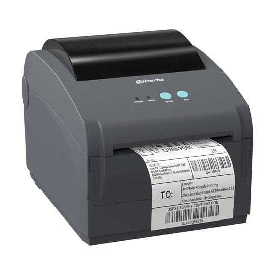 GS-2408D 4 inç Masaüstü Direkt Termal Barkod Yazıcı (203 DPI) Gri