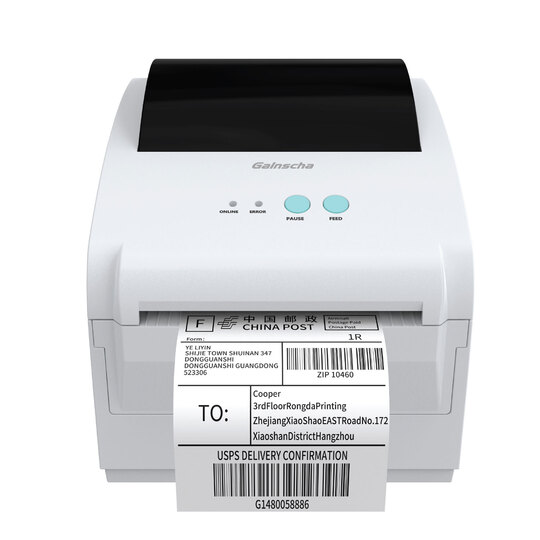 GS-2408D 4 inç Masaüstü Direkt Termal Barkod Yazıcı (203 DPI) Beyaz