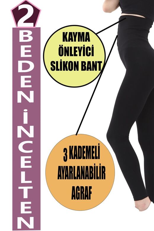 Kadın Beden Incelten Yüksek Bel Agraflı Korse Tayt