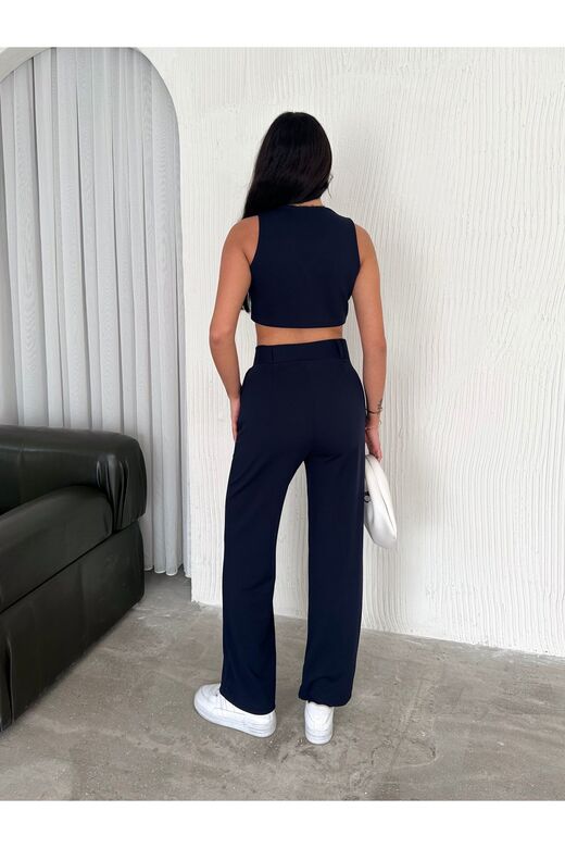 Yelek Pantolon Krep Takım