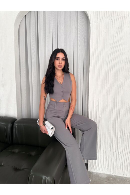 Yelek Pantolon Krep Takım
