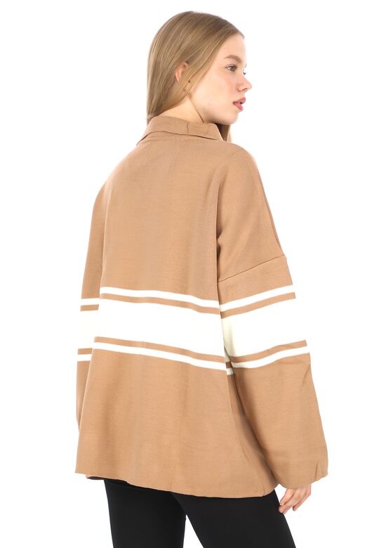 Garnili Triko Oversize  Polo V Yaka Kazak