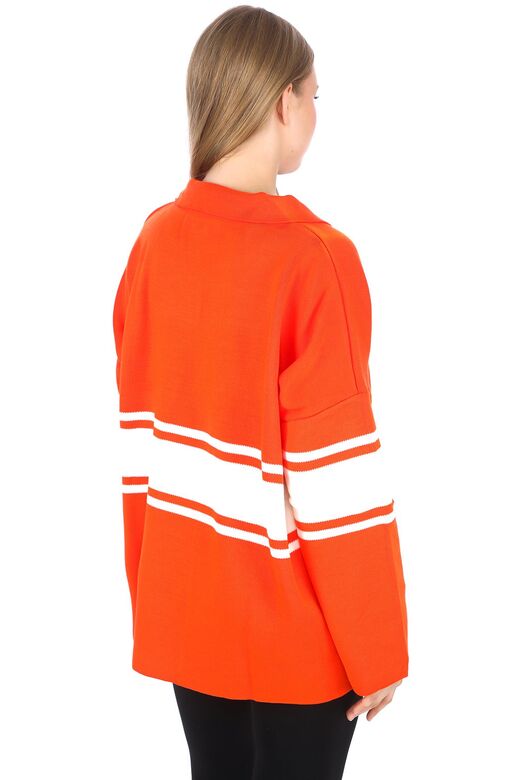 Garnili Triko Oversize  Polo V Yaka Kazak