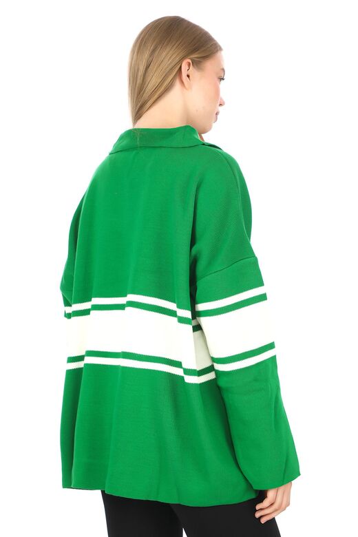 Garnili Triko Oversize  Polo V Yaka Kazak