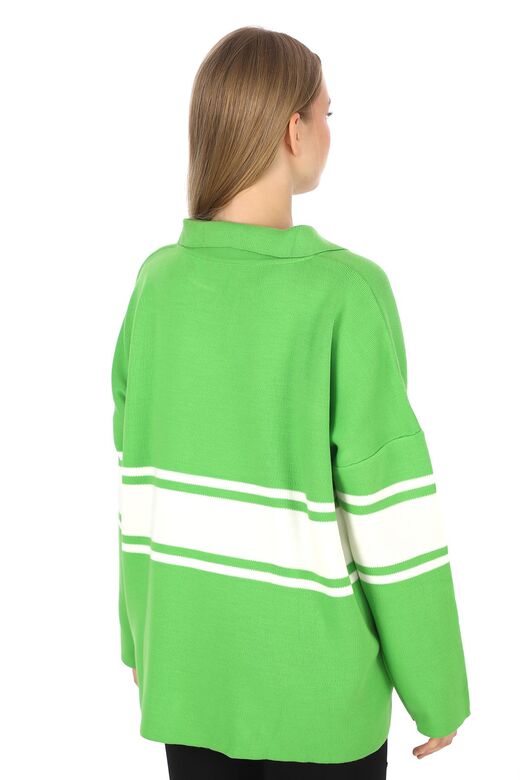 Garnili Triko Oversize  Polo V Yaka Kazak