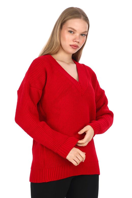 Oversize Triko V Yaka Kazak