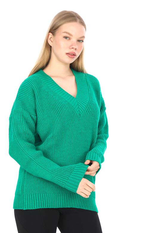Oversize Triko V Yaka Kazak