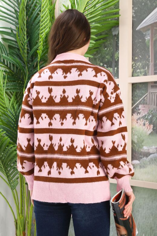 Oversize Yumuşak Örme Detaylı Düğmeli Triko Hırka