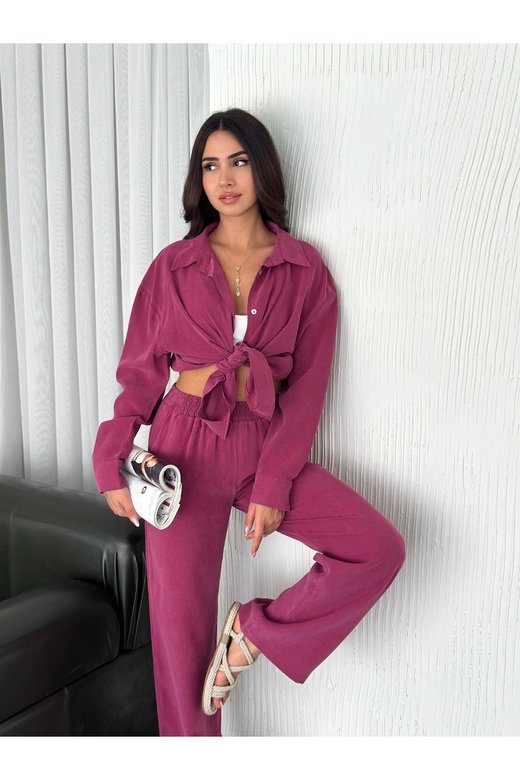 YUMUŞAK DOKU MODAL KUMAŞ GÖMLEKLİ TAKIM