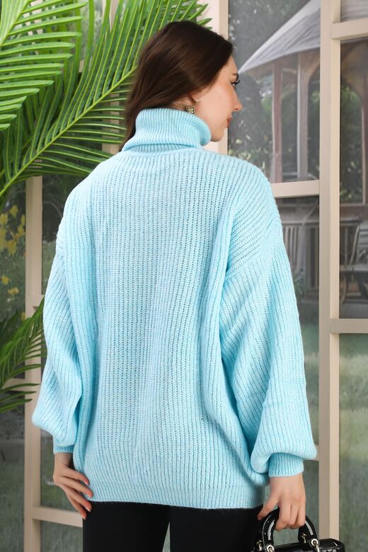 Oversize Balıkçı Yaka Yumuşak Triko Kazak