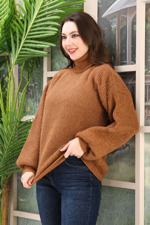 Oversize Balıkçı Yaka Yumuşak Triko Kazak